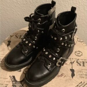 Brand new! XOXO Black Studded Boots sz 7